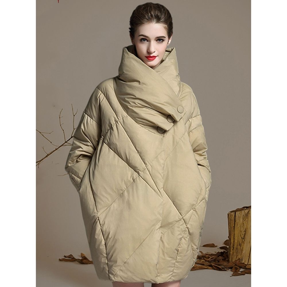 高端品牌棉服女2023年冬欧货大牌时尚白绒宽松保暖加厚中长款韩版