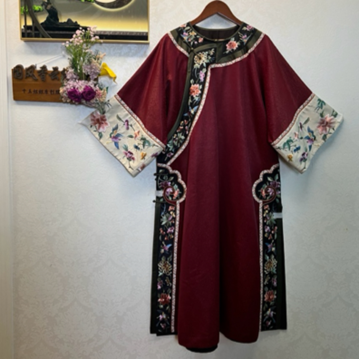 十五姐姐香云纱刺绣凤来袍子