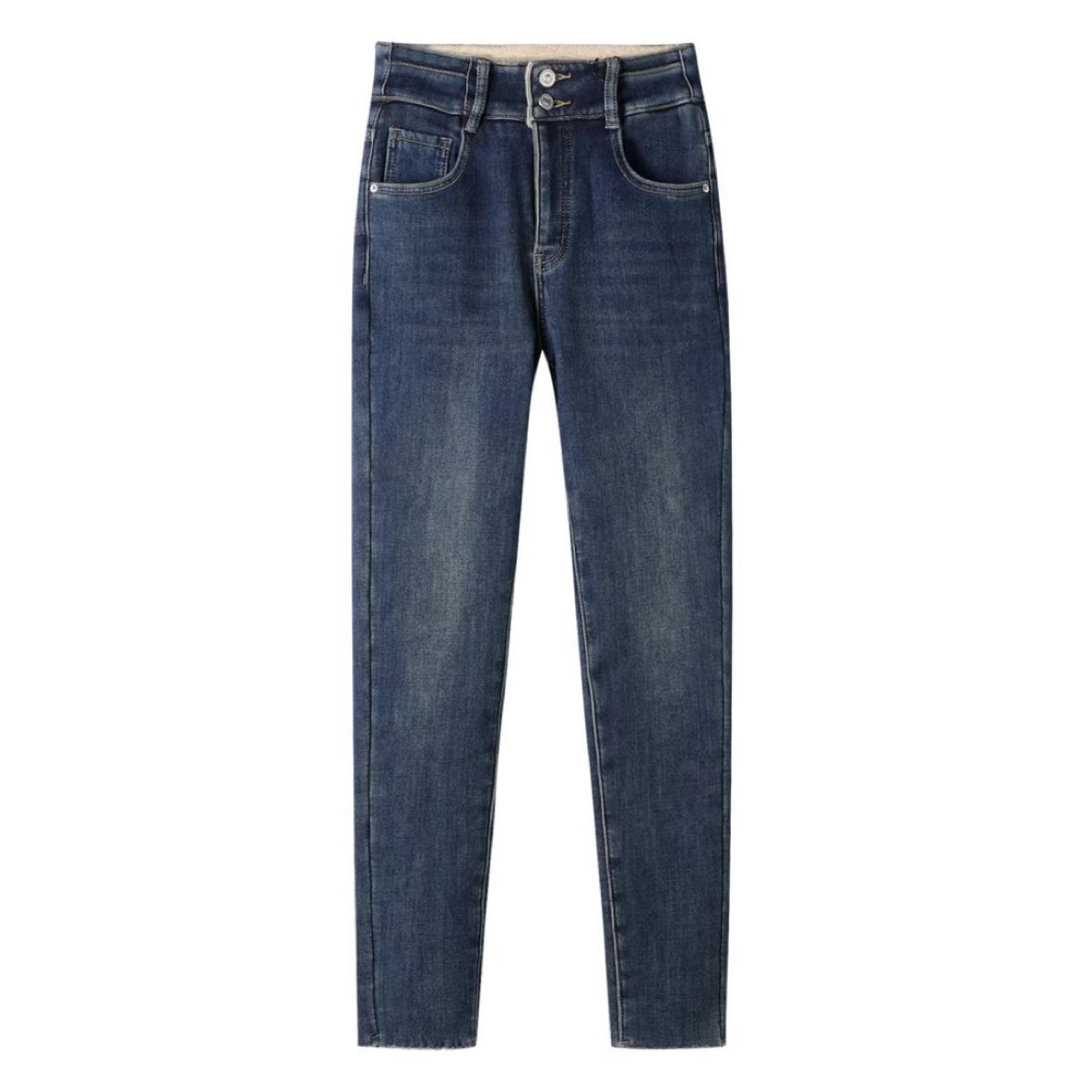 牛仔裤常规款高腰中腰蓝色水洗宽松休闲直筒春季女士秋季裤子