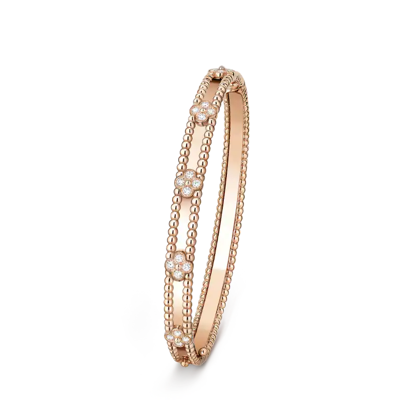 全新未使用 梵克雅宝 Perléesignature系列窄版满钻手镯