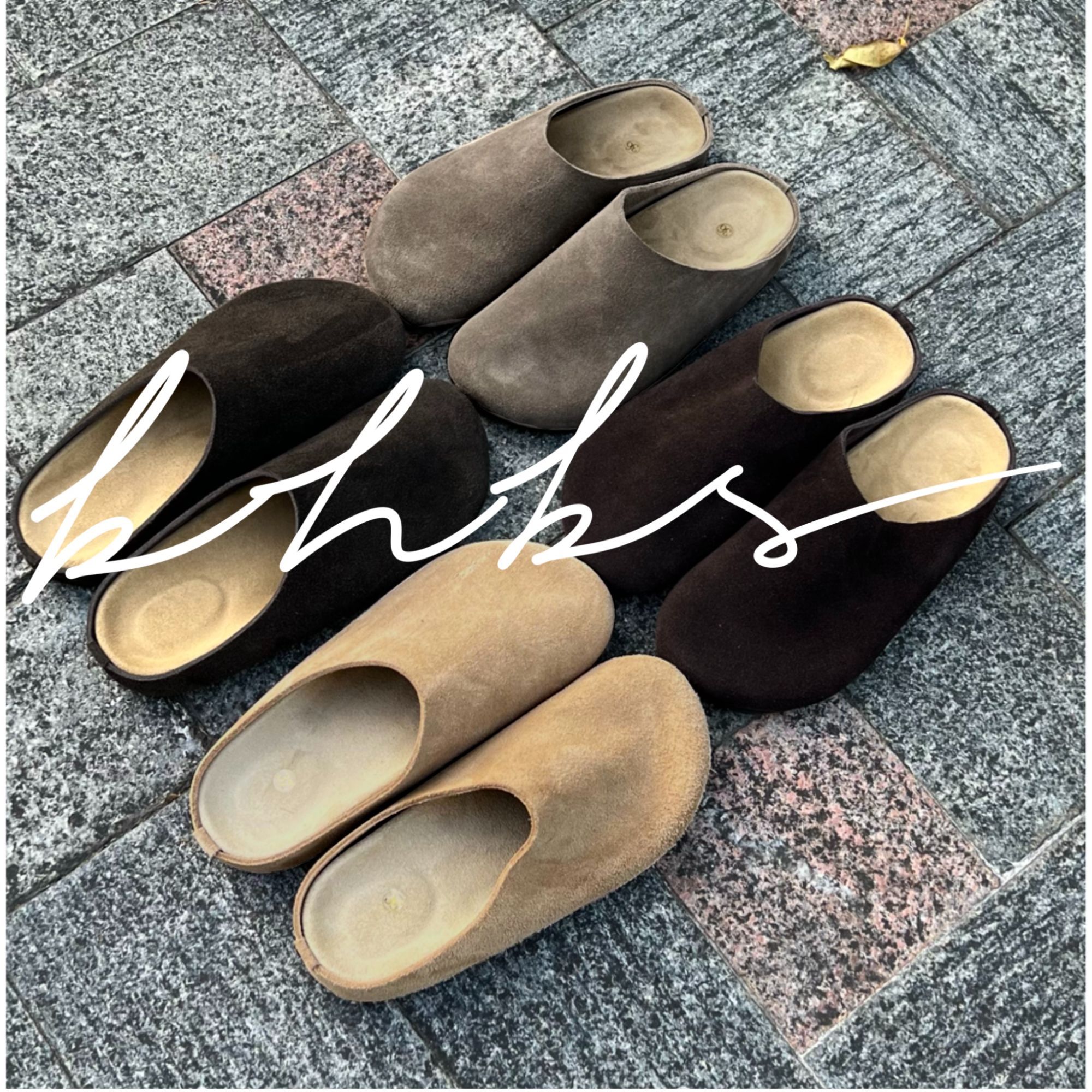 极简风穆勒包头半拖老钱风真牛皮牛反绒肉家版型厚皮博肯半拖女鞋