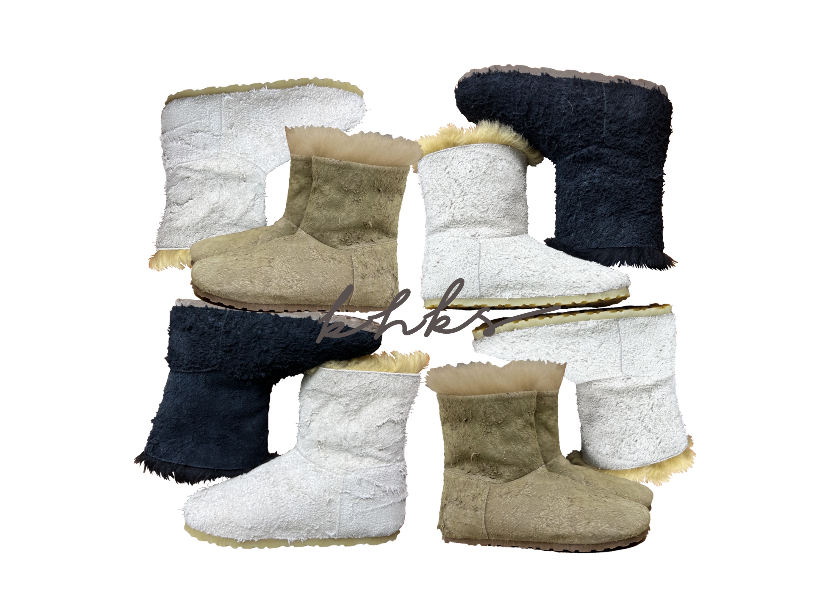 破烂版冬季羊皮皮毛一体内里牛翻毛皮面加厚底爱斯基摩人的雪地靴