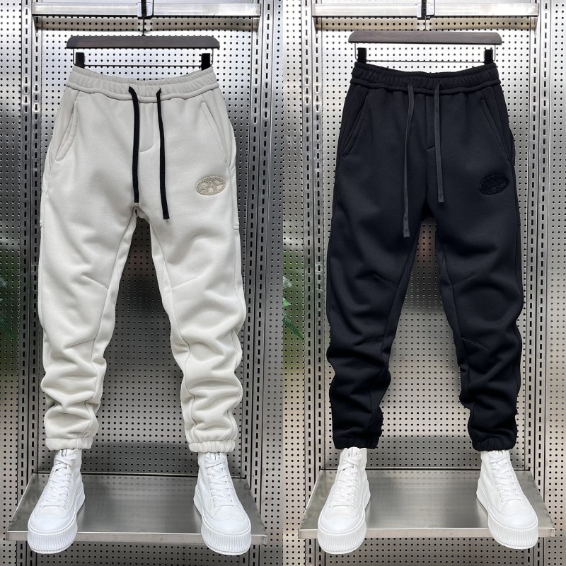 冬装男士重磅加绒加厚时尚卫裤新款潮流百搭哈伦裤宽松保暖休闲裤