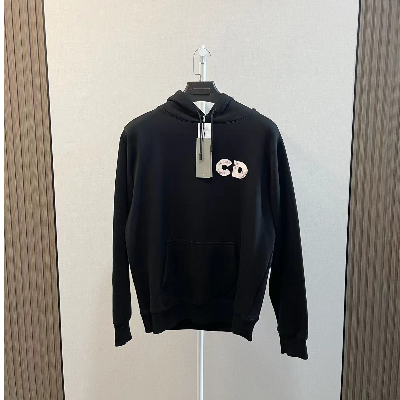 全新未使用 DIOR/迪奥 联名款/黑色晶石篮球印花字母Logo帽衫/S码