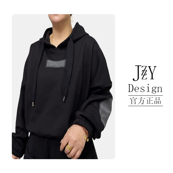 娟子精选【罗马假日】8036显瘦百搭休闲拼接连帽套头卫衣女上衣