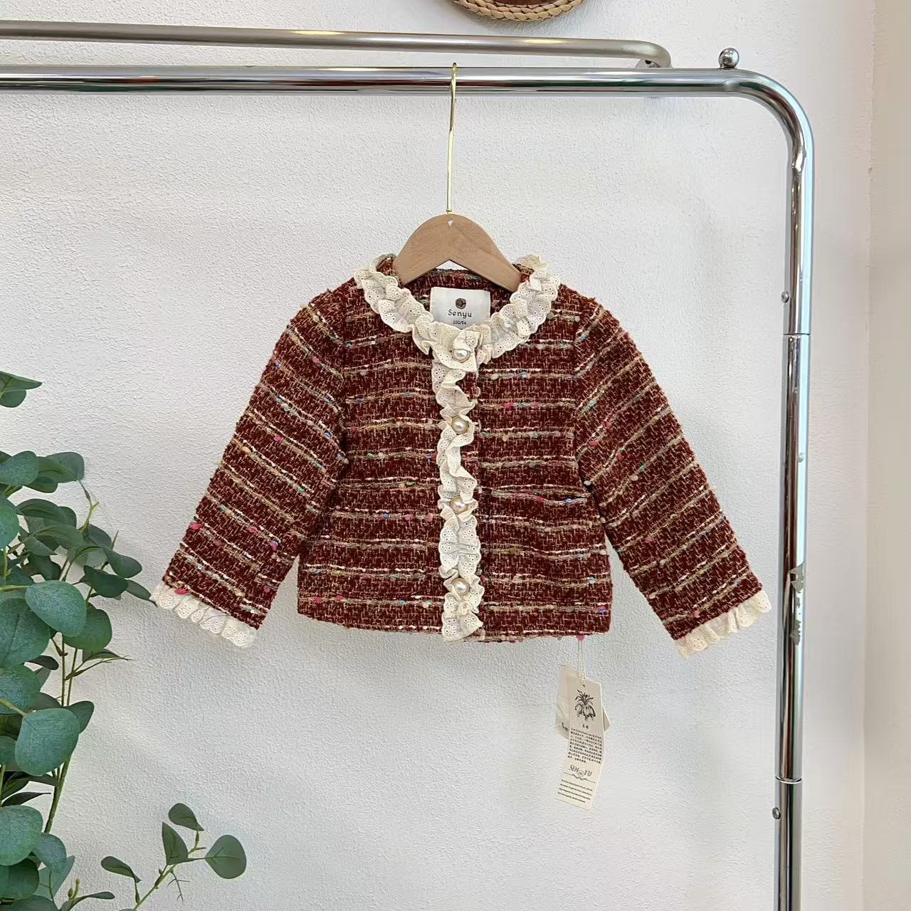 3158森咖色香风外套