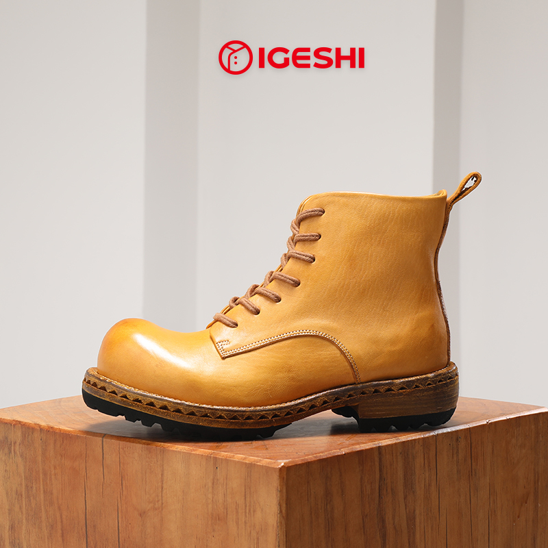 IGESHI爱革仕【武曲星】高档水洗马皮马丁靴翘头工装户外都市短靴潮