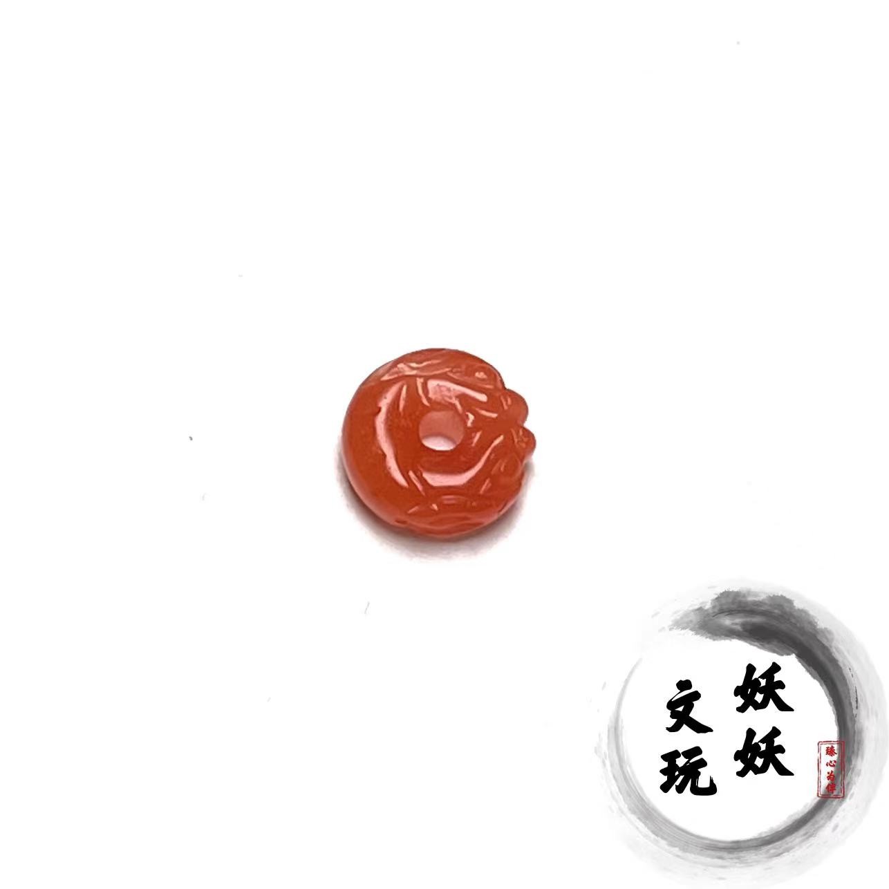【s35】保山南红玛瑙 精工龙扣 尺寸10mm左右文玩配饰