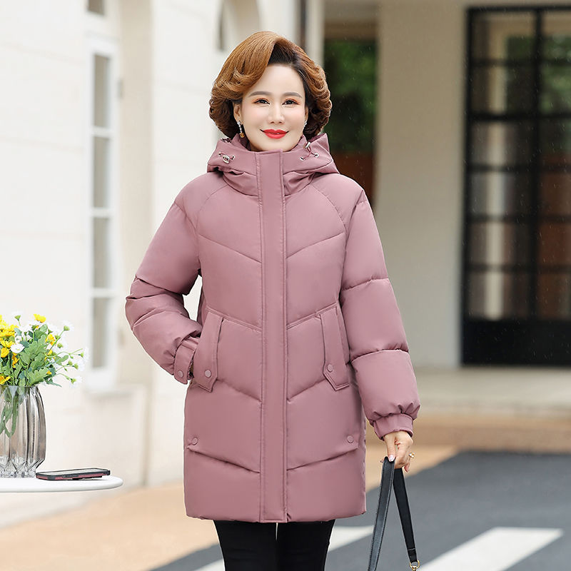 冬季爆款妈妈羽绒羽绒服中长款洋气2022新款中年人女装冬季棉衣外