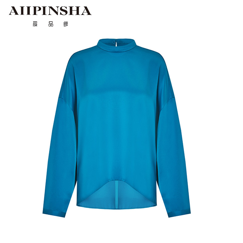 AIIPINSHA/爱品纱宽松简约蝙蝠长袖月光石衣扣上衣 E4SB094E27