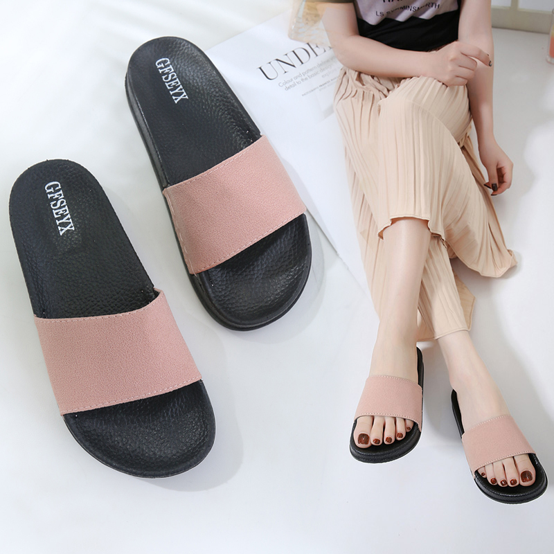 大码拖鞋女41一43外穿时尚女夏潮百搭脚宽脚肥厚底沙滩鞋一字拖40