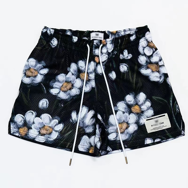 美式篮球短裤油画风休闲网眼短裤男女夏篮球训练不过膝宽松四分裤