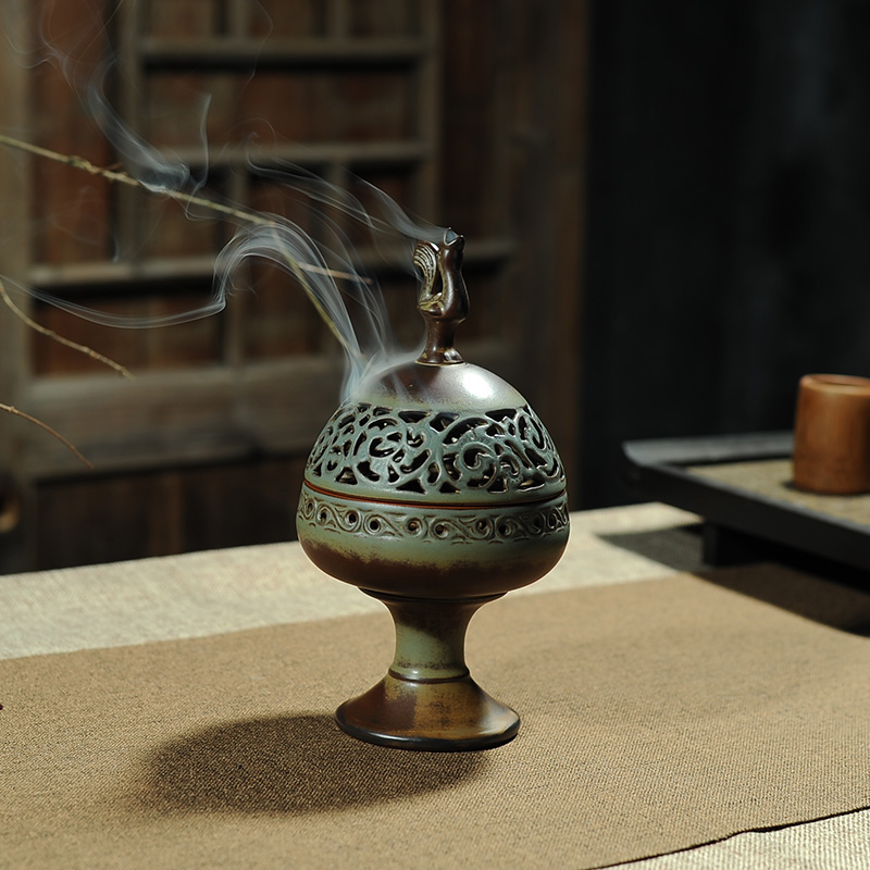东方泥土 陶瓷香炉家用室内香薰炉禅香檀香沉香博山炉摆件
