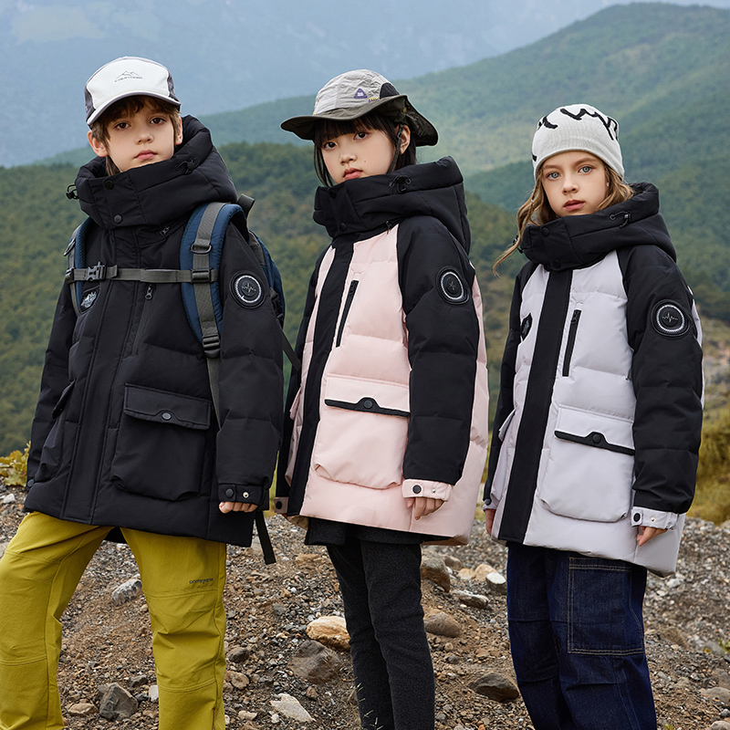 儿童羽绒服女童中长款2025新款洋气中大童男孩童装冬季保暖厚外套