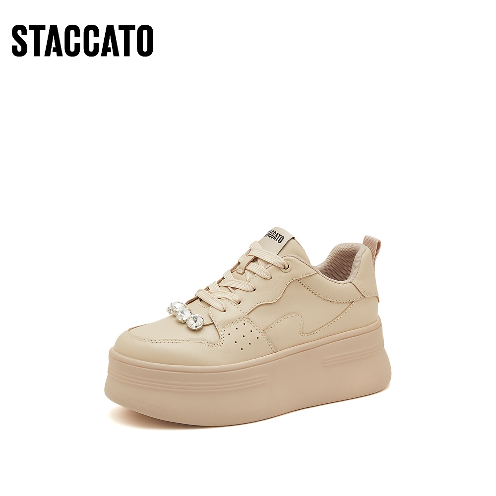 思加图品牌女鞋新款小白鞋百搭款白色潮流松糕鞋女鞋C2301AM3