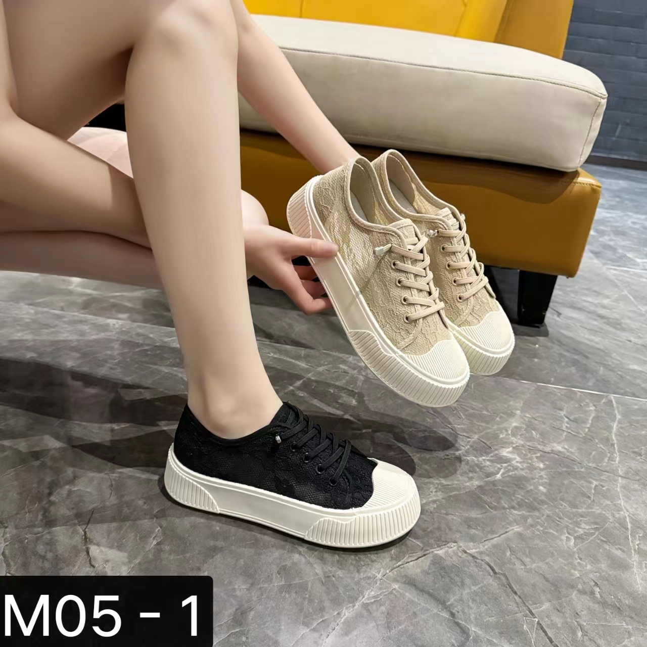 百搭透气饼干鞋女鞋蕾丝时尚渔夫鞋休闲鞋厚底网面