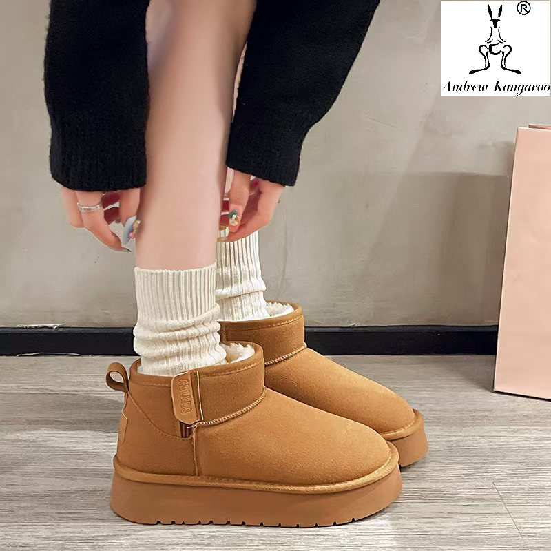 【防水】2025冬款复古保暖百搭女款厚底雪地靴防滑网红女棉鞋5854-8