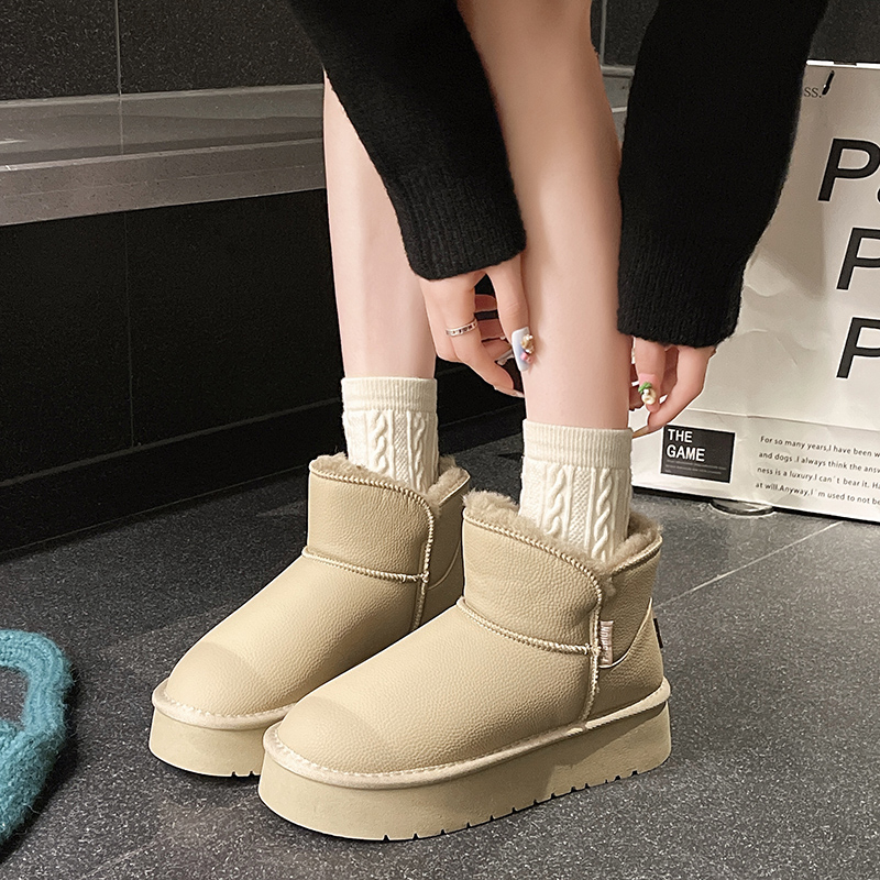 Andrew Kangaroo【乐乐】防水雪地靴2025加绒保暖松糕短筒棉鞋5802