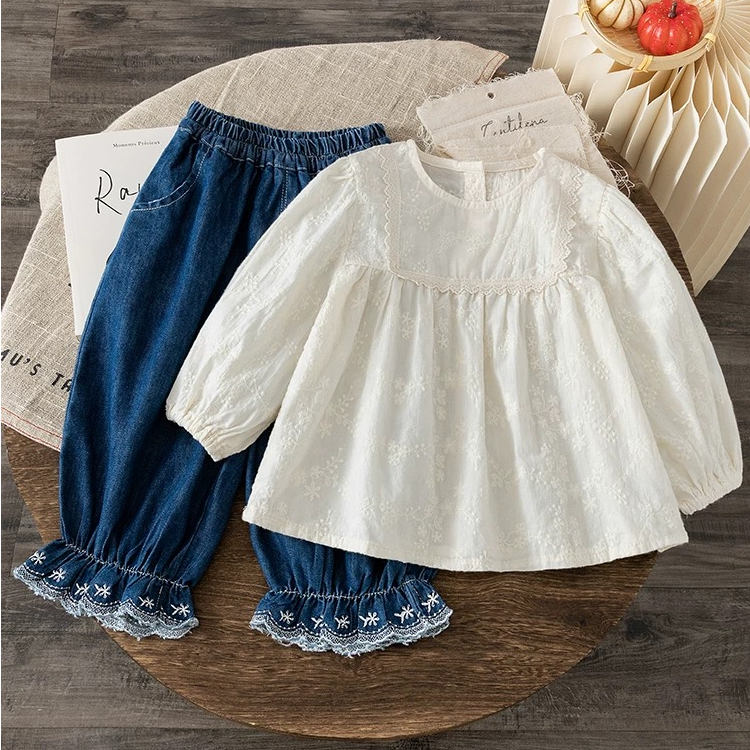 森系女童秋装上衣春秋款2025新款女宝宝打底衫秋季儿童长袖衬衫