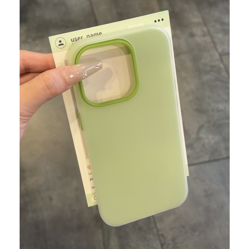 GGBond绿肤感果冻适用iPhone16/15pro纯色手机壳14苹果13磨砂套12