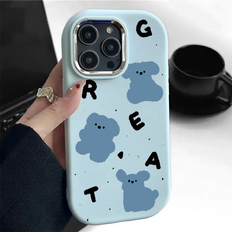 可爱蓝色小狗苹果华为vivo小米oppo手机壳iphone15/14/13软12套11