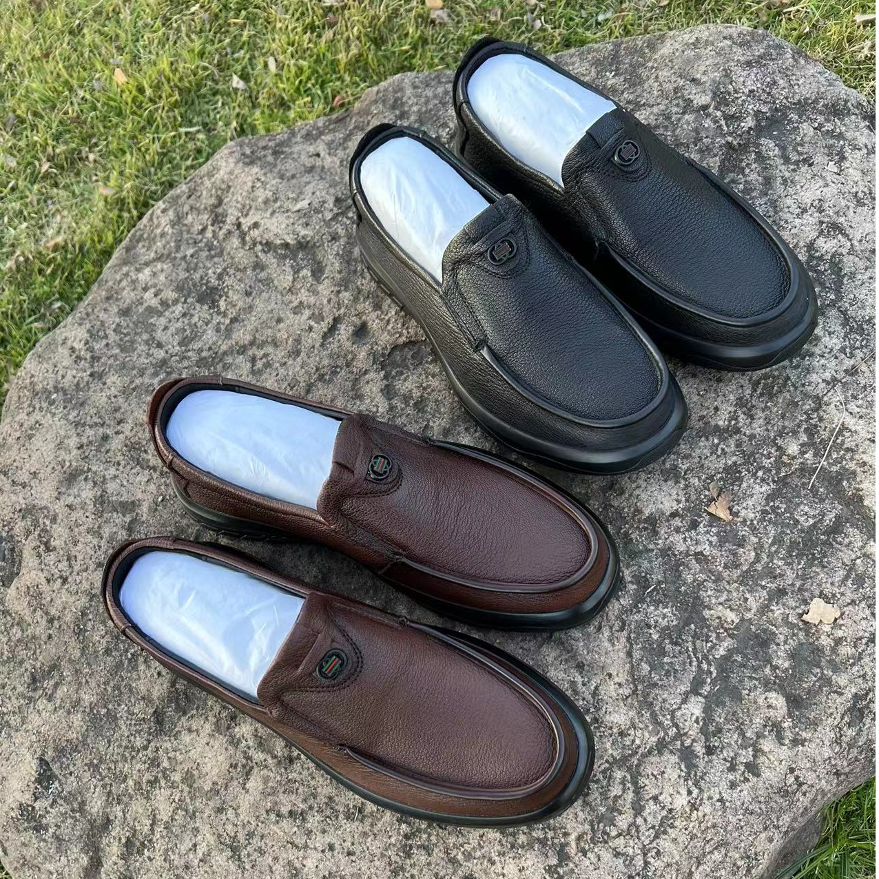 8281新款时尚真皮舒适休闲百搭软底软皮舒适透气头层羊皮男鞋单鞋