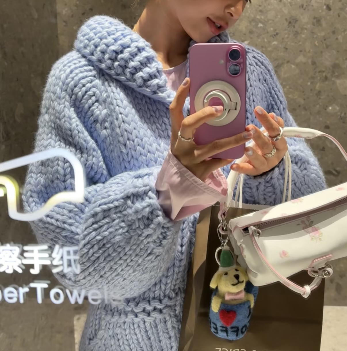 Danniel自制 涩谷辣妹vintage remade手工毛衣