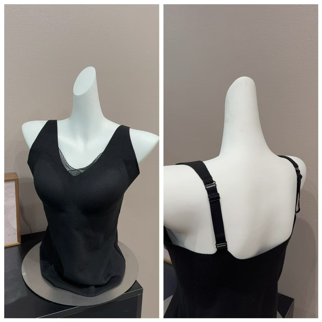 【暖绒磨毛吊带小背心】肩带可调节/固定杯 SM 108【No退换】