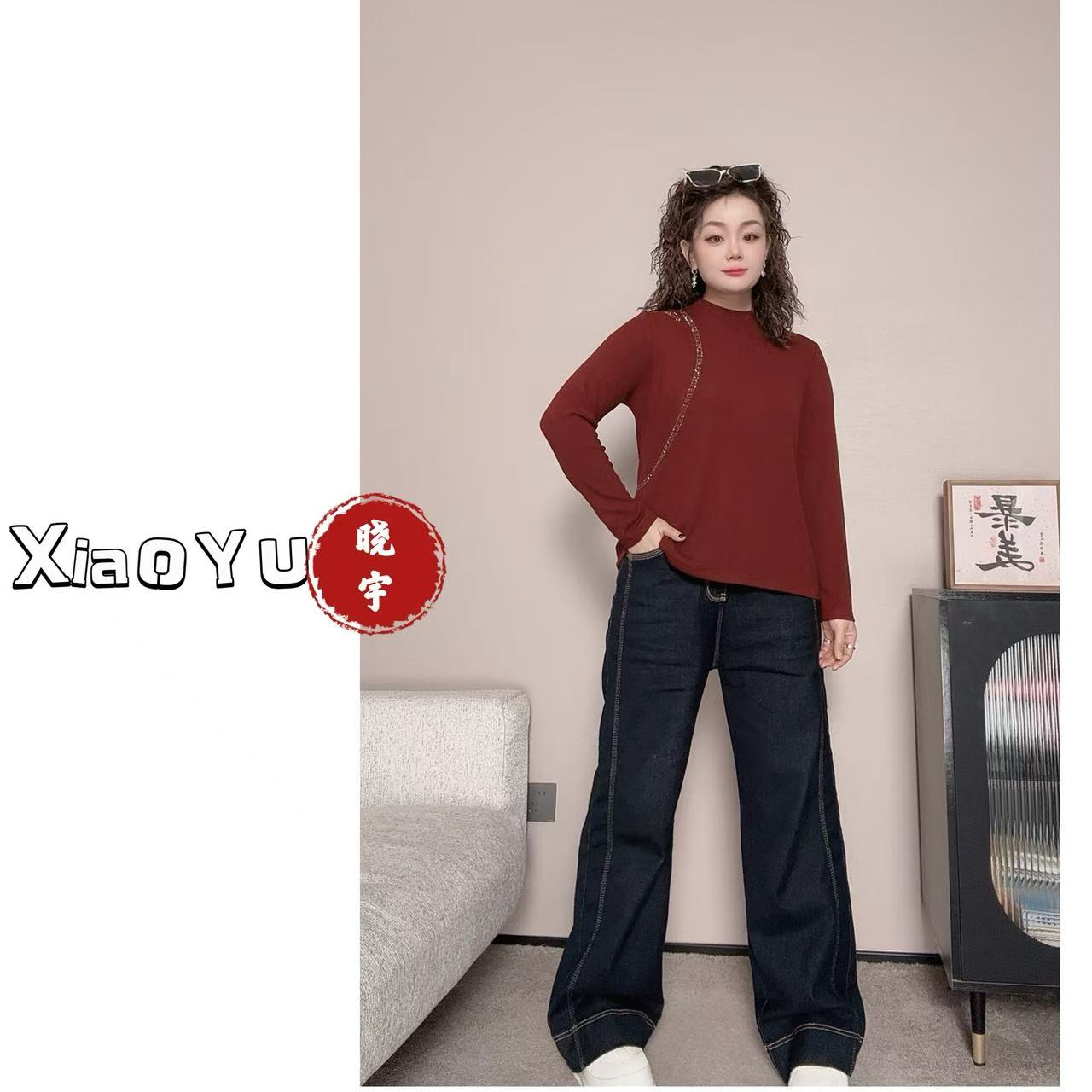 磨毛【小心机 水钻立领打底衫】72D 1553【NO退换】瑕疵品 