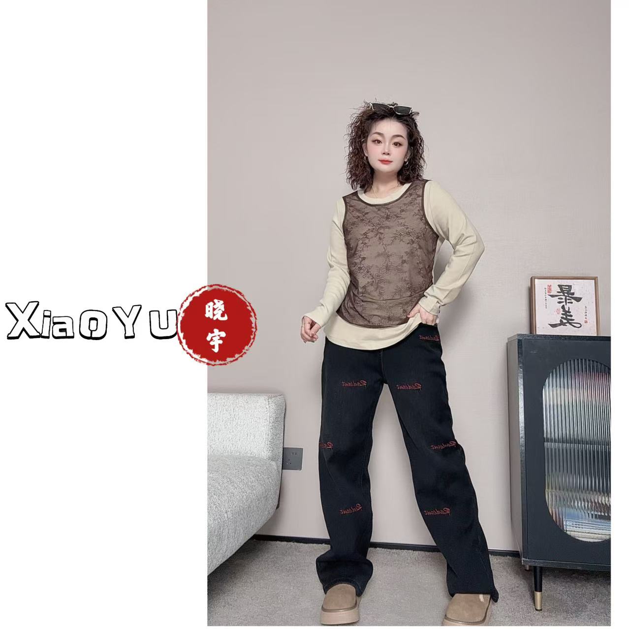 【NO退换】瑕疵品欧货 年货～【蕾丝假两件 10羊毛90美丽莱】YYX 32832