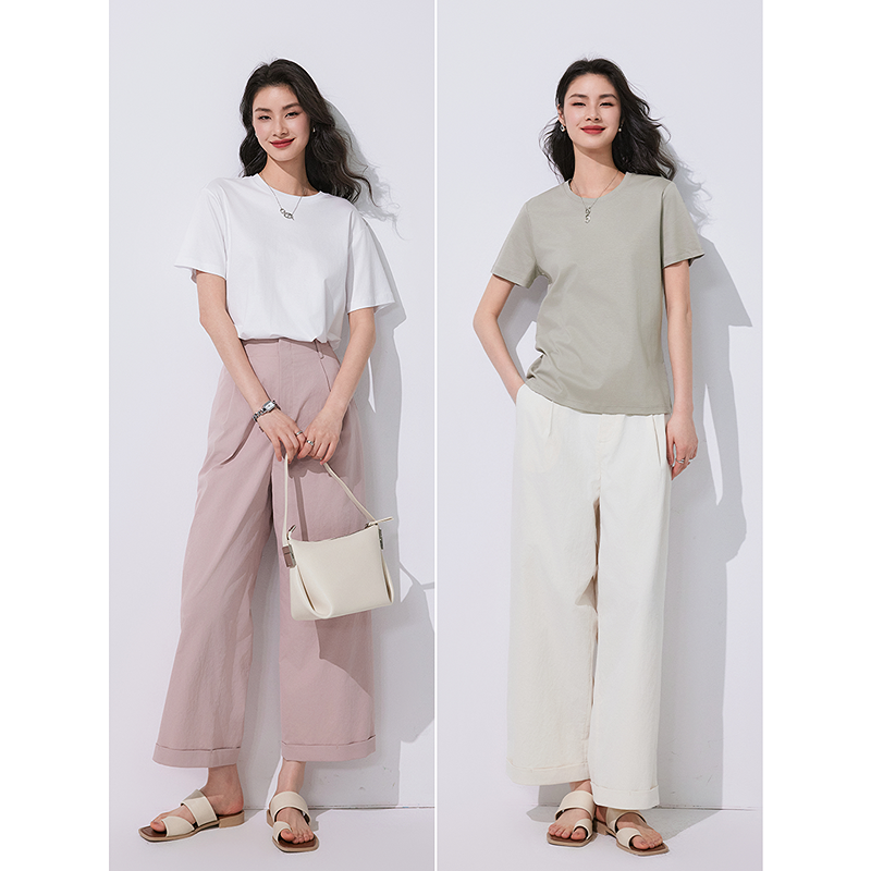 初棉夏99 高端系列【真SSS】T恤经典圆领桑蚕丝T 恤353601043