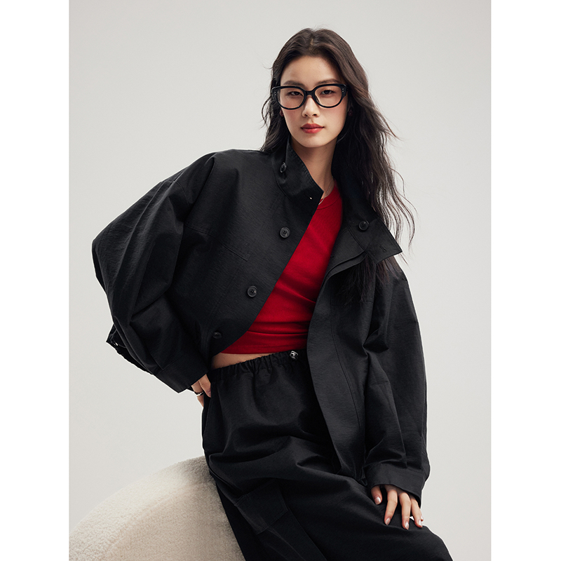 初棉 【哈林顿】酷飒立领夹克开衫户外 356607012