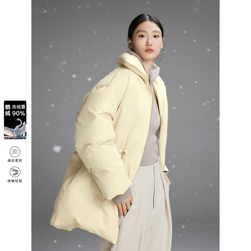 初棉清【线下店爆款】鹅绒！超厚实蓬松立领羽绒服3461415004