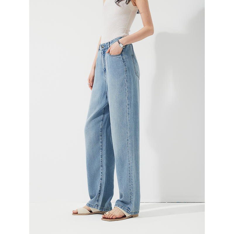 初棉春秋斜纹天丝牛仔裤352619015