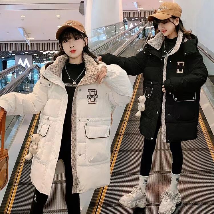 鸭鸭牌童装女童羽绒羽绒衣冬装新款中大童羽绒衣女孩宝宝加厚中长