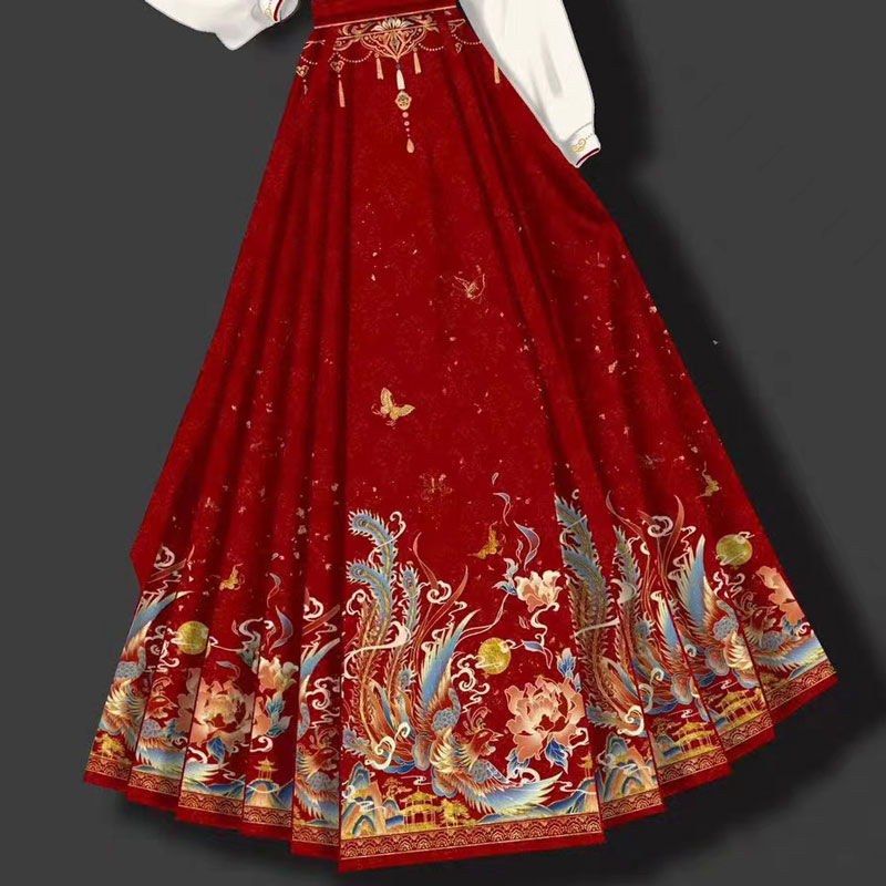 华风美织金妆花马面裙套装新款新中式国风汉服女丹凤朝阳秋冬季