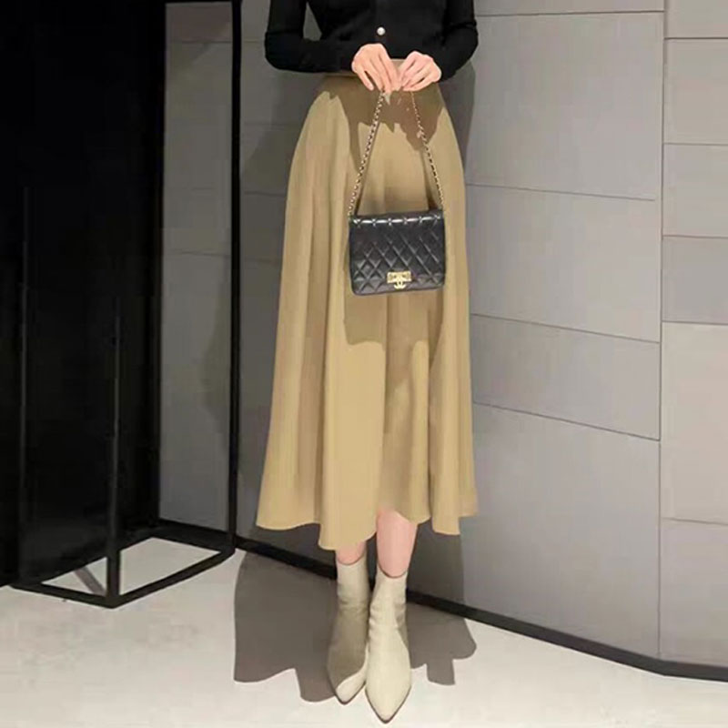 【商场同款】女装春秋气质百搭中长百褶半身裙伞裙袁衣都舍120032