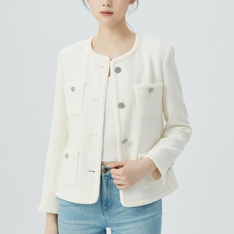 【商场同款】秋冬新款百搭气质单排扣小香风外套袁衣都舍短款