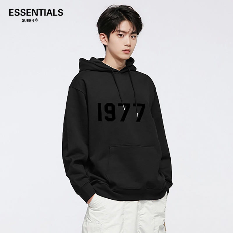 ESSENTIALS QUEEN正品连帽卫衣男士秋冬1977美式重磅休闲加绒帽衫