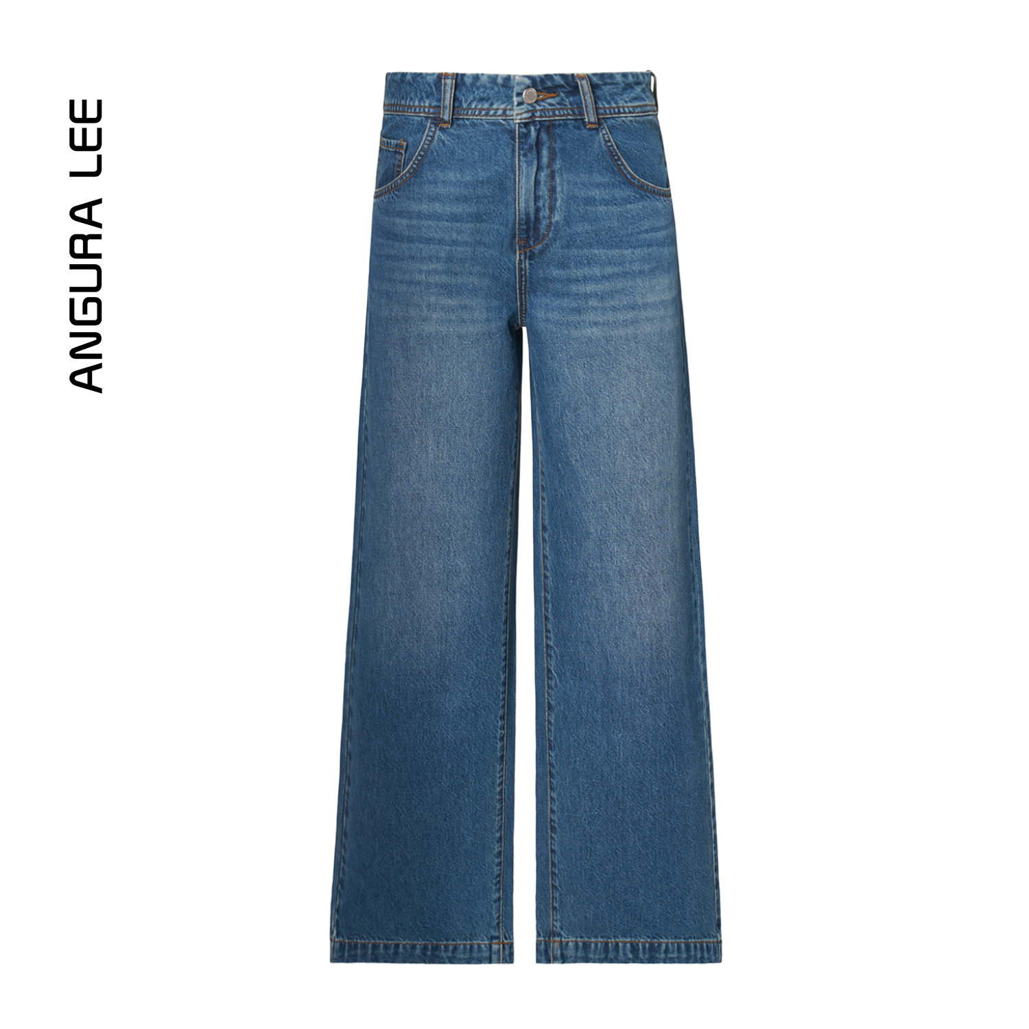 Angura Lee春季上新复古百搭显瘦高腰窄版直筒牛仔裤AWD52P1038M