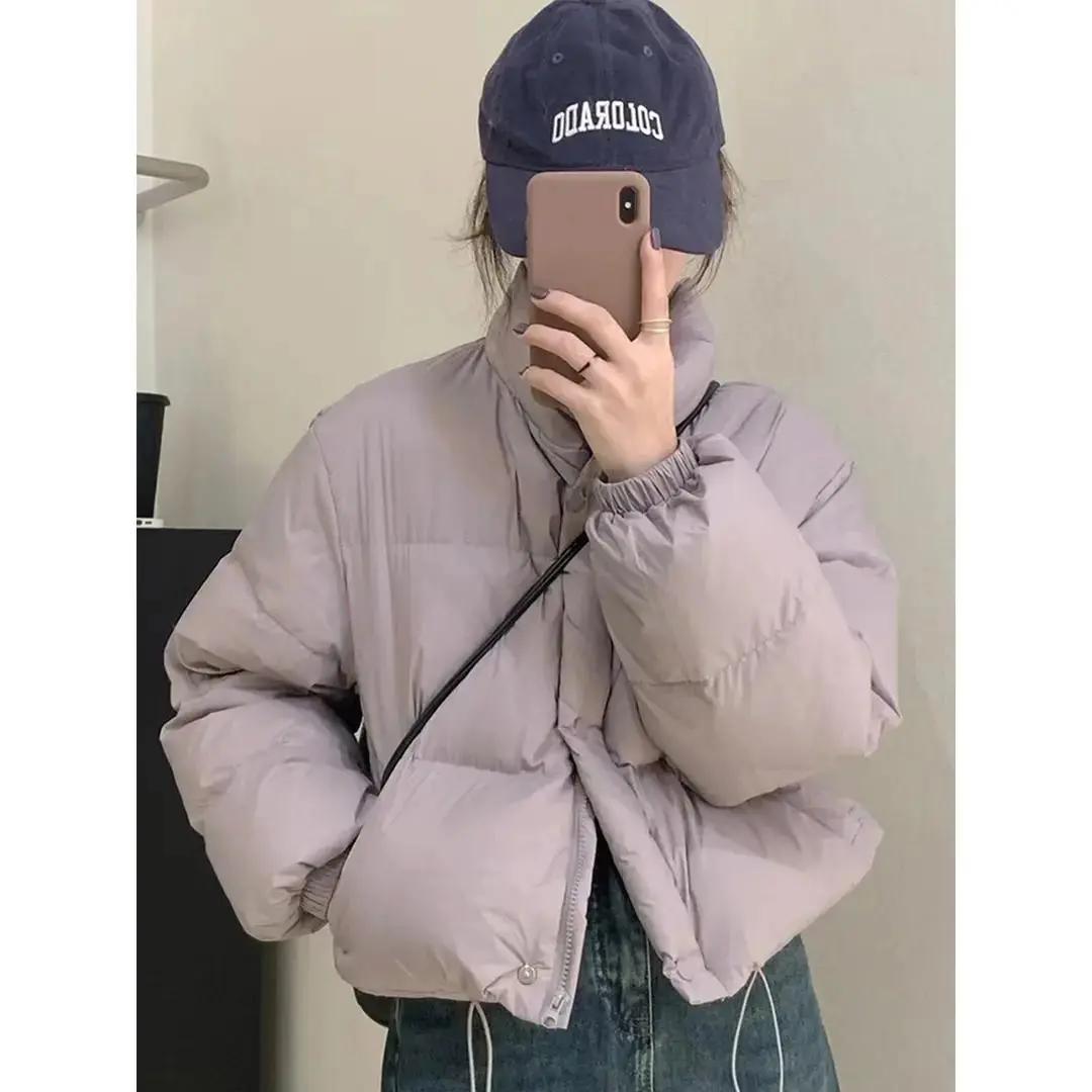 冬季超短款羽绒服服女2023新款棉袄oversize外套小个子棉衣