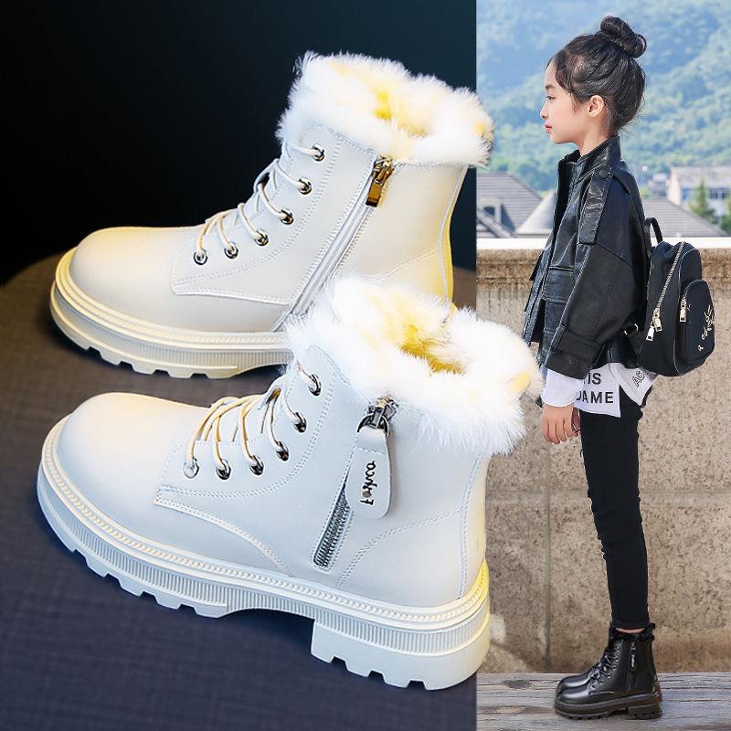 ABCND2023年冬季新款女童雪地靴加绒加厚大棉鞋洋气儿童防滑软底