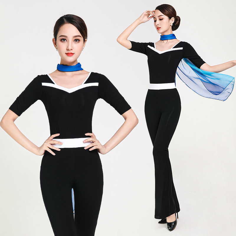 气质形体服女2025年夏季新款礼仪训练服装端导师套装舞蹈练功服