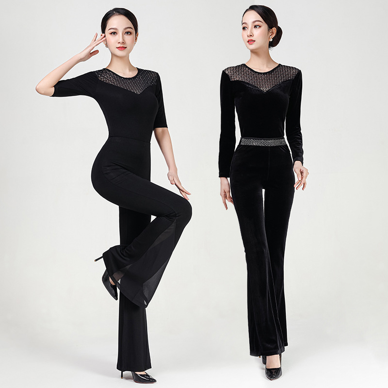 胡贝儿形体服2025新款长袖莫代尔气质练功服中袖金丝绒舞蹈套装