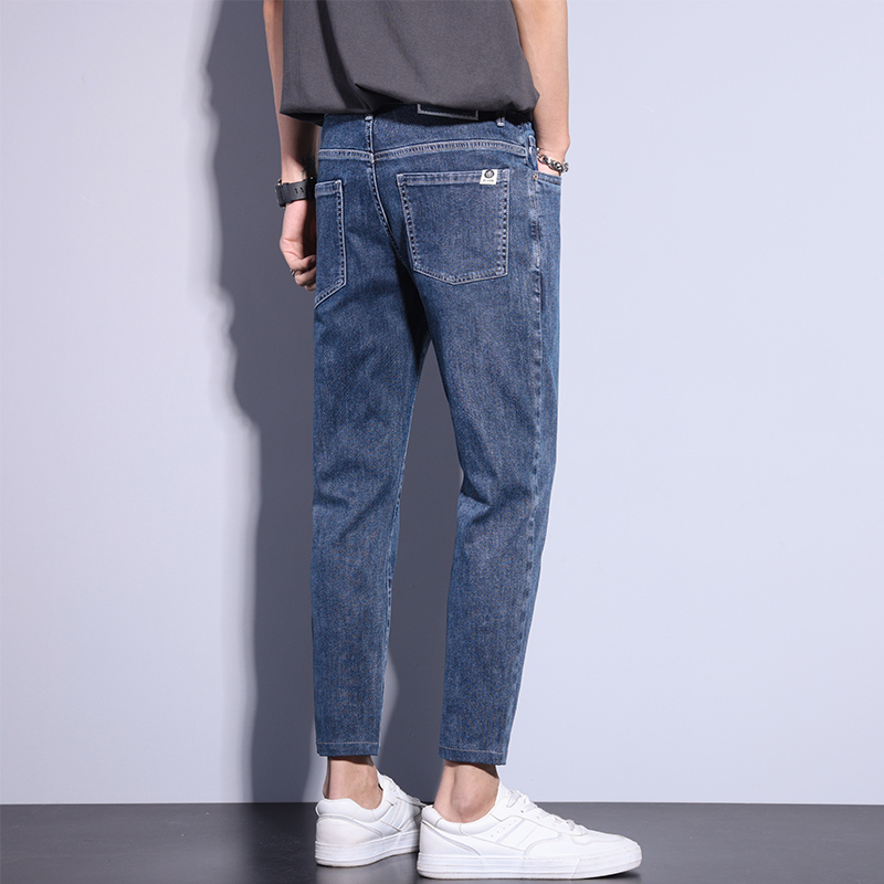 男士牛仔裤秋冬季新款时尚韩版舒适潮牌修身直裤休闲简约百搭裤男