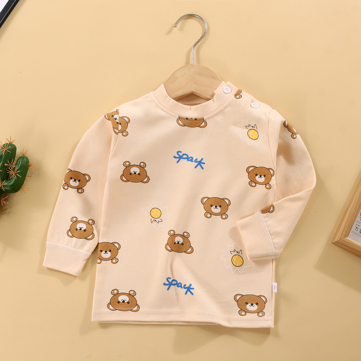 婴幼儿纯棉高领秋衣男童卡通长袖宝宝女童儿童全棉上衣春秋婴儿