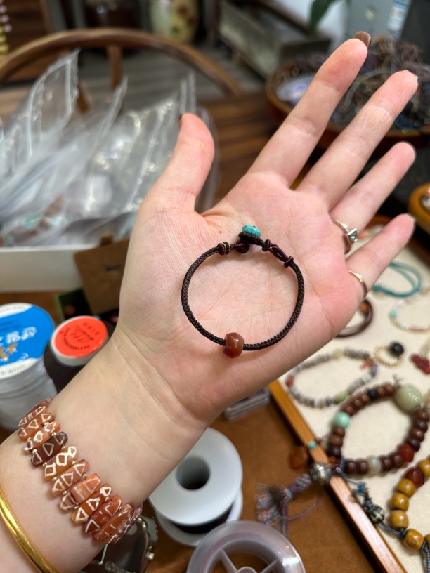 非金属木质手链 手工编绳订制款手工编织