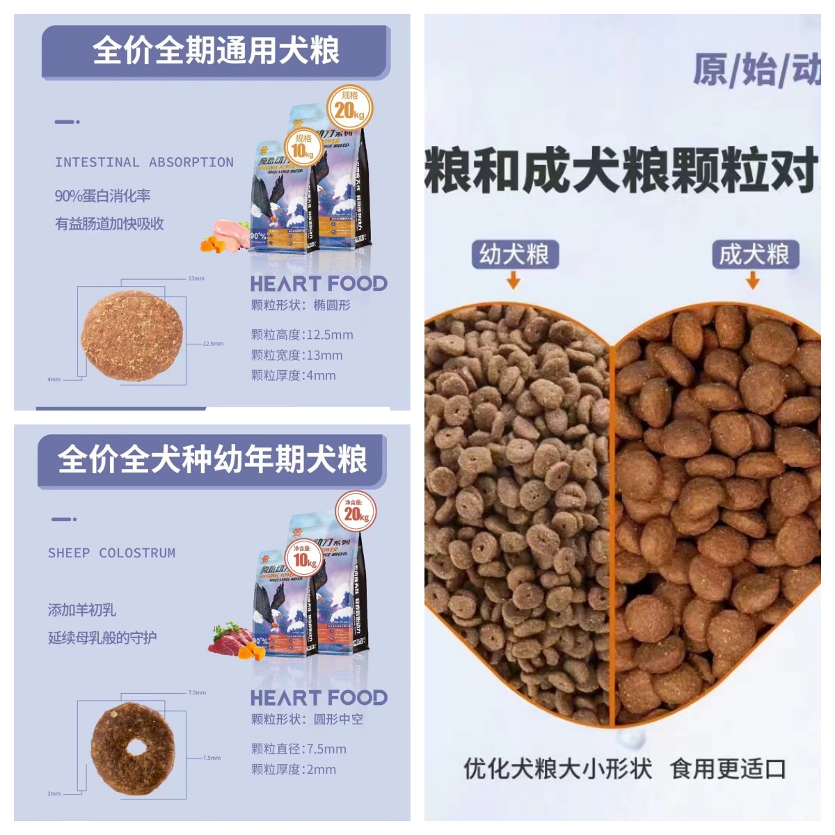 心粮原始动力狗粮20kg装幼犬优肠拉布拉多10KG正品低价大袋狗狗