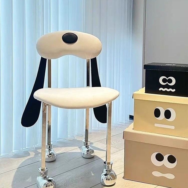 中古狗狗椅子设计师创意餐椅个性化妆家用卧室靠背椅网红儿童卡通