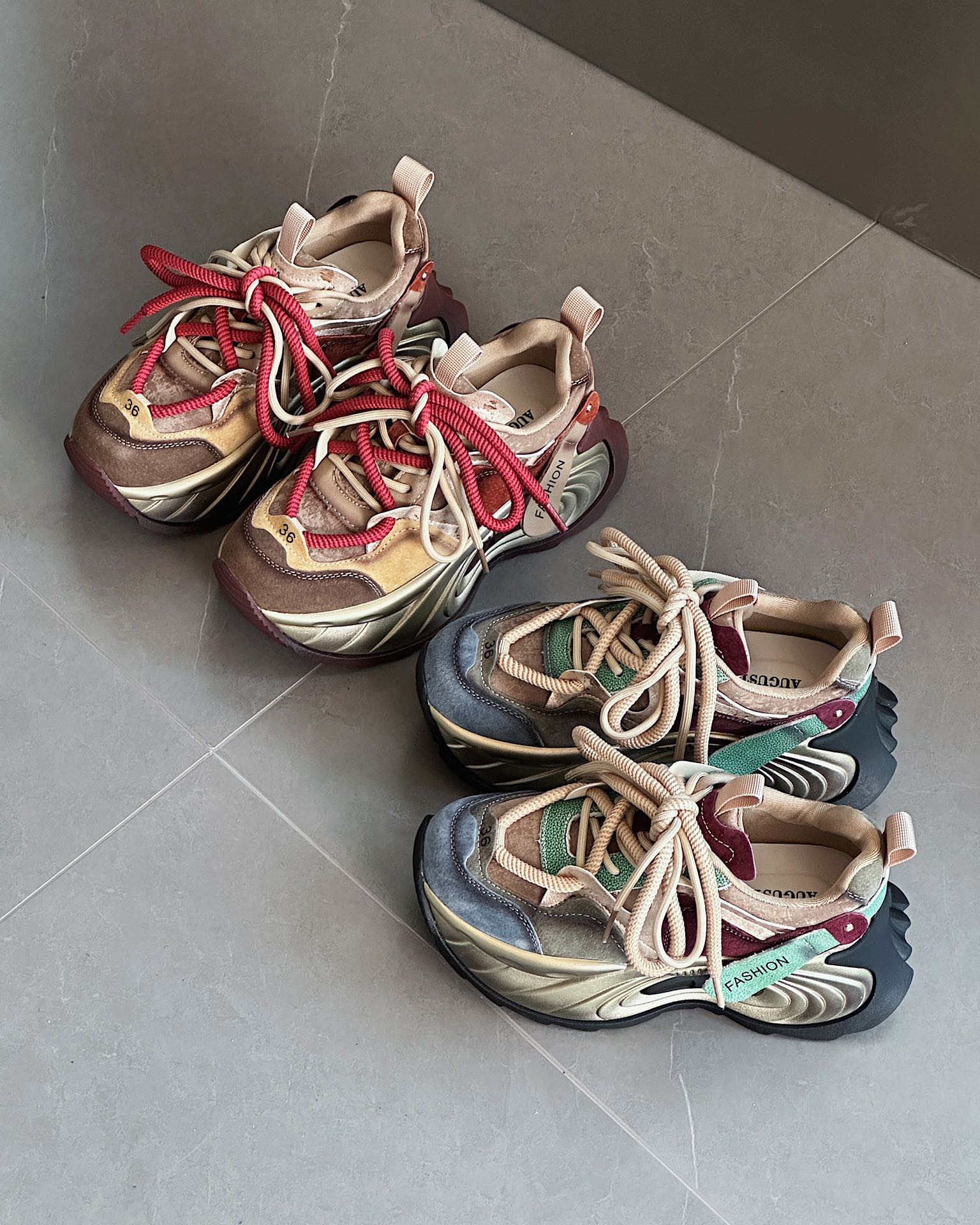 潮牌休闲老爹鞋时尚厚底百搭拼色